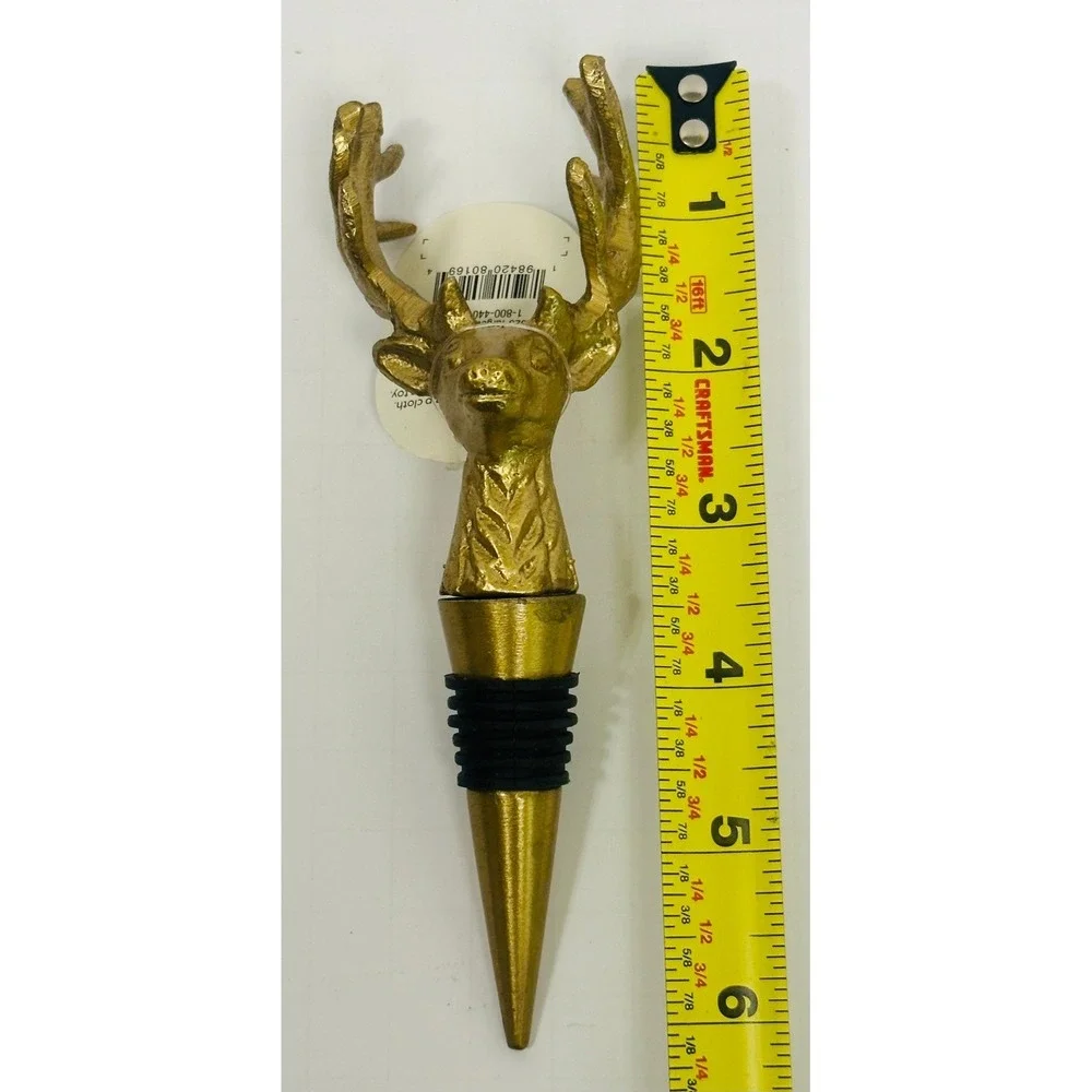 Threshold Gold Reindeer Head Wine Bottle Stopper 6